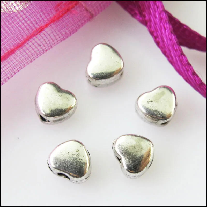 100 шт. Гладкие бусины-разделители в форме сердца | Украшения и аксессуары
