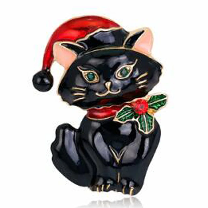 

10PCS Fashion Enamel Crystal Cute Cat Brooch Pins Women Party Banquet Costume Accessories Scarf Clip Gift Wholesale XZ374