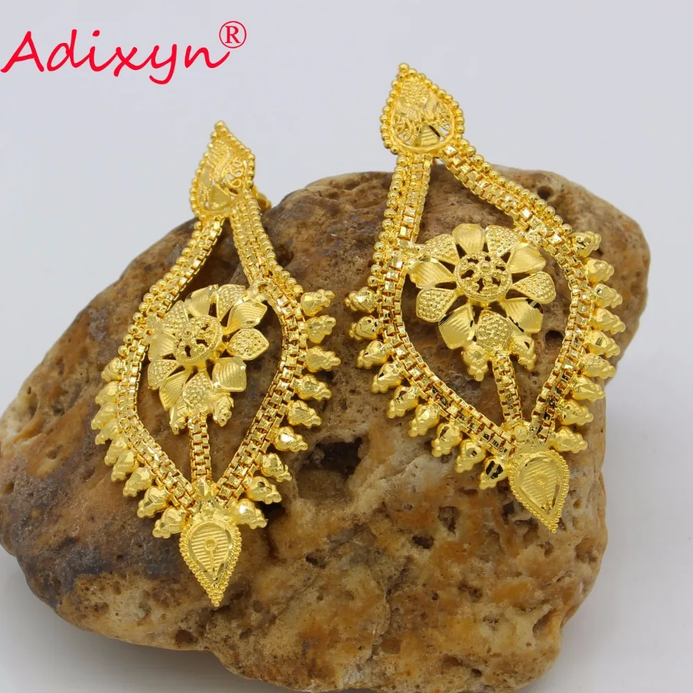 Adixyn Африканский ювелирный набор роскошный золотой цвет/медное ожерелье серьги