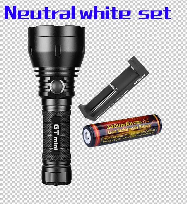 Lumintop GT мини длинные позвонил фонарик 17 Вт 4.5A CREE XHL СЗ/CW Макс 1200 люмен Луч расстояние 750 м 135, 000cd открытый факел - Цвет: NW flashlight  Set