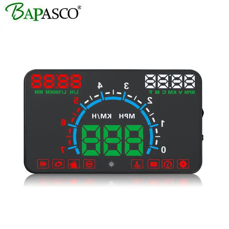 BAPASCOE350 5 8 &quotЭкран автомобилей HUD Head Up Дисплей OBD2 OBDII EUOBD Интерфейс ускорения