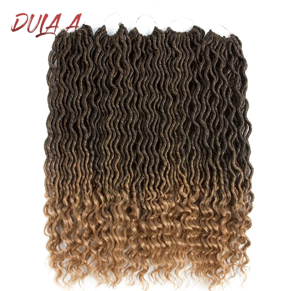 Dula A 24 пряди Faux locs CURLY вязаные волосы для наращивания Омбре плетение волос 20 дюймов