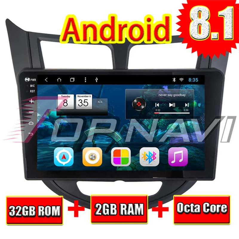 

Автомобильный медиа-видео для Hyundai Verna 2010 2011 2012 2013 2014 2015 2016 10,1 ''Topnavi Android 8,1 без DVD, Автомобильная GPS-навигация