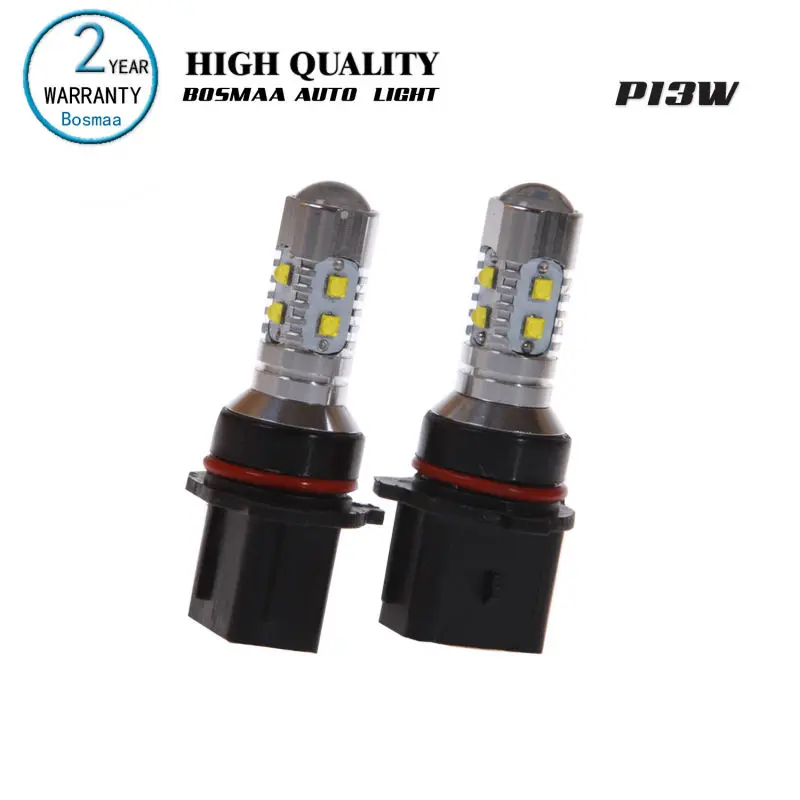 

2x Bosmaa P13W 50W with Original XBD Chips Free Fog Light Backup Light Turn Signal Lights Daytime Running Bulbs