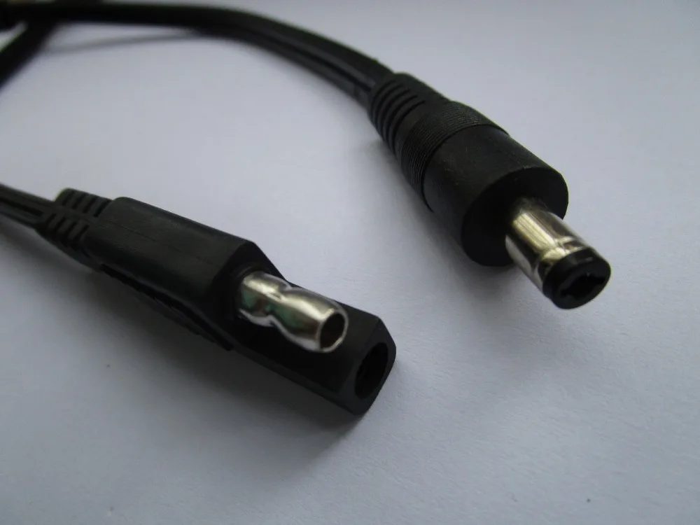 2 шт. 5 5x2 1x10 мм DC power штекер для SAE автомобильный удлинитель 1.31мм ^ x2C 16AWG 25 см черный