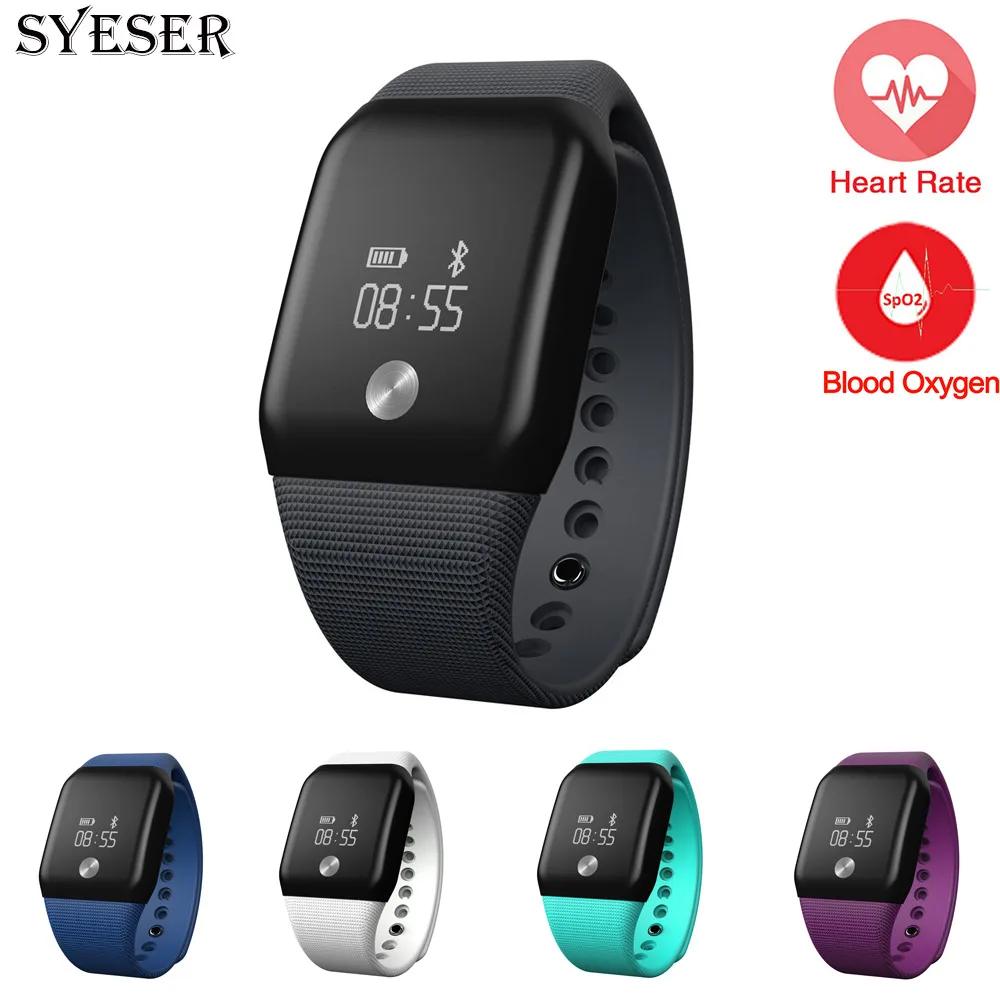 Syeser Новый A88 Smart Band крови кислородом сердечной Мониторы браслет Фитнес трекер