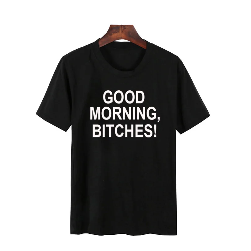 

Skuggnas Good Morning Bitches Funny T Shirt Tumblr Hipster Women Tops Summer Tee Shirt Femme camiseta mujer aesthetic clothes