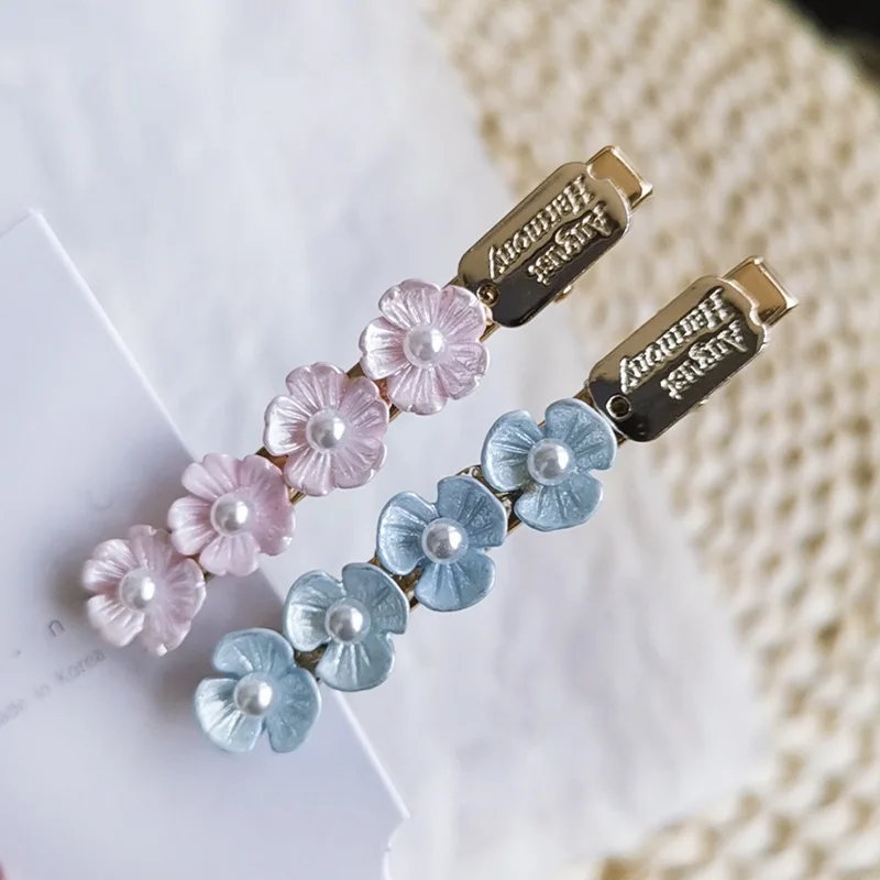 Корейские модные женские заколки для волос Ulzzang из сплава с жемчугом Женская