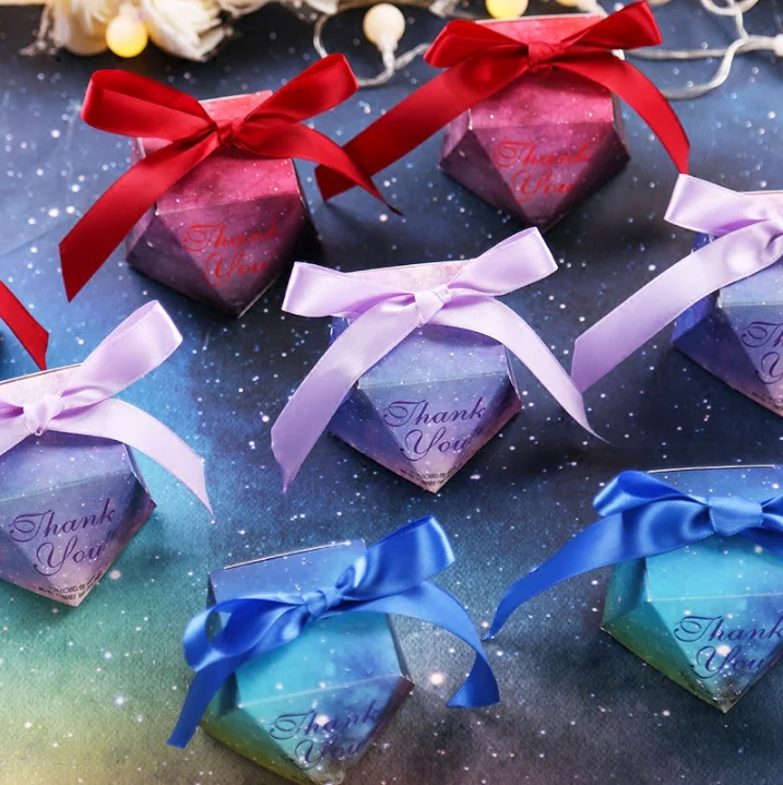 Креативные синие красные фиолетовые алмазные свадебные сувениры коробки для