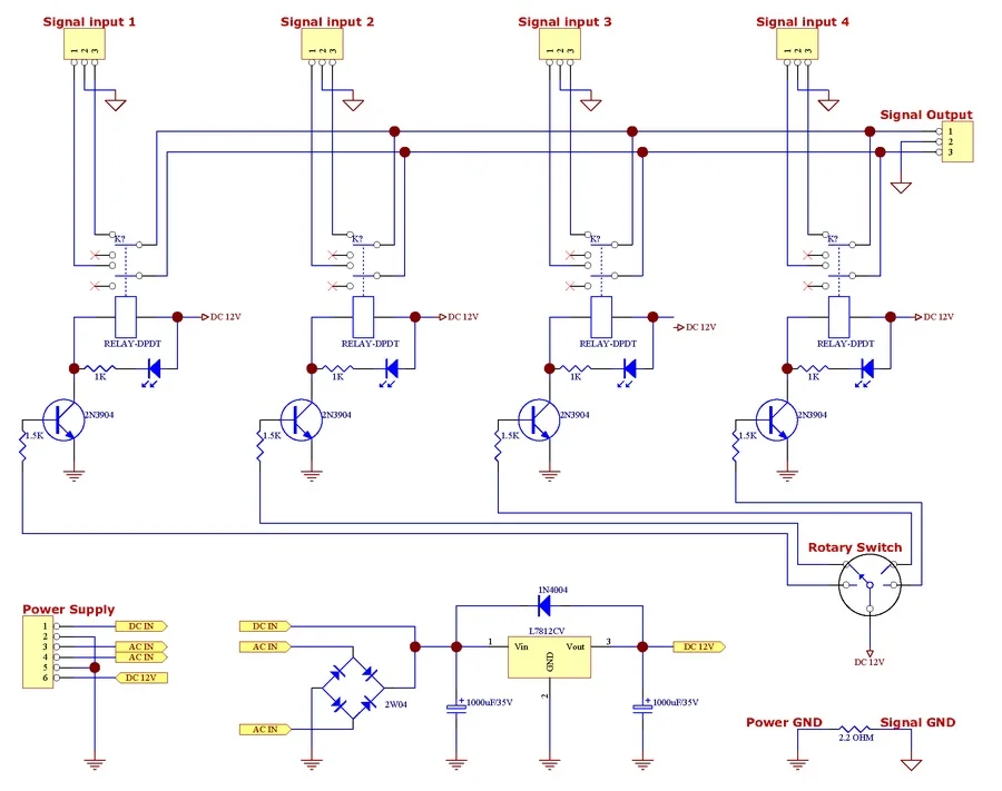 Sound source selector Basic_Circuit Circuit Diagram