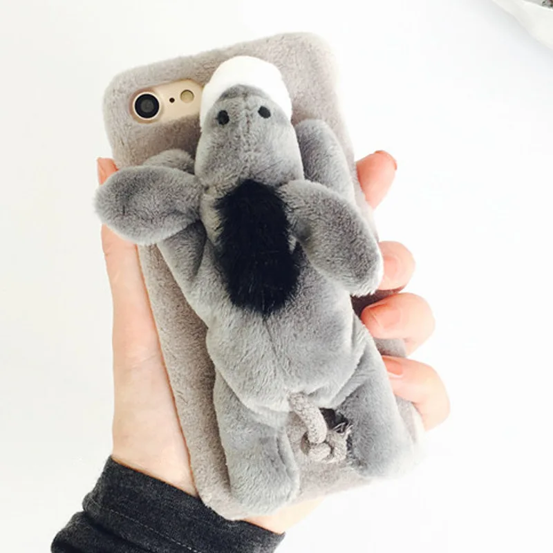 Милый 3D плюшевые куклы Телефонные Чехлы для OPPO R9 r9s R11 плюс Kawaii Пушистые