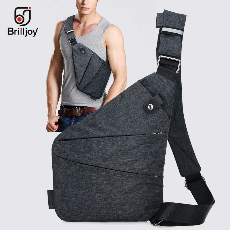 

Brilljoy Casual Chest Bag Compact Single Shoulder Bags for Men Waterproof Nylon Crossbody bags Male Messenger Bag High Quality