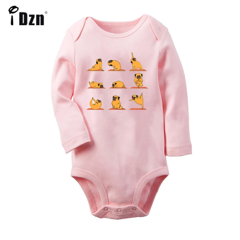 JaBaby1206PC Ретро Винтаж Милая Собака Rigby цветок милая собака мопс в кармане дизайн Новорожденный ребенок боди малыш Onsies комбинезон одежда - Цвет: JaBaby1206PC