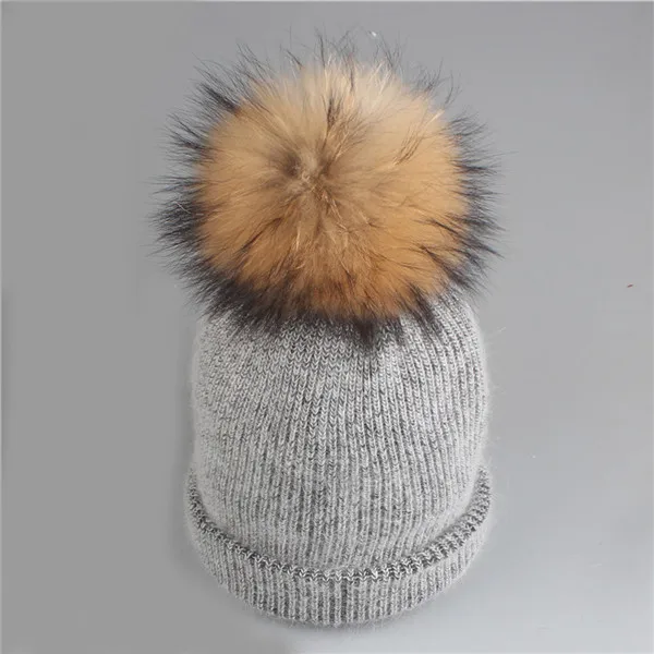 dark gray mink fur Xthree новая простая зимняя шапка из кроличьего меха, шапка с натуральным мехом, шапка с помпоном для женщин, цветная шапка Skullies, теплая Женская шапка - Цвет: dark gray mink fur