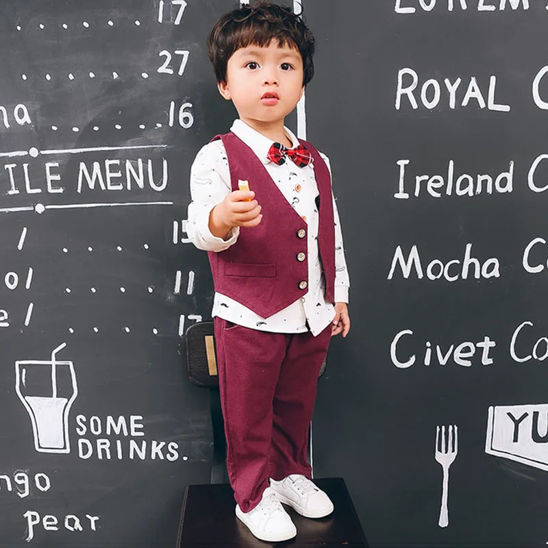 Children Clothing Boy Clothes Set 2019 Spring Autumn Fashion Gentleman Kids Toddler Baby Boys clothing set long sleeve | Детская одежда