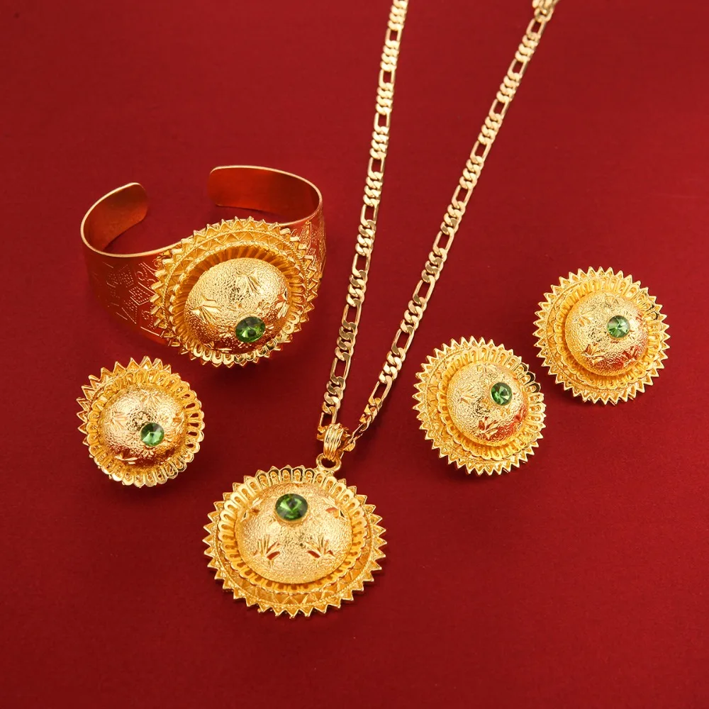 Комплект из колье и серёг с красным камнем|ethiopian necklace|necklace earring ring setsearrings set |