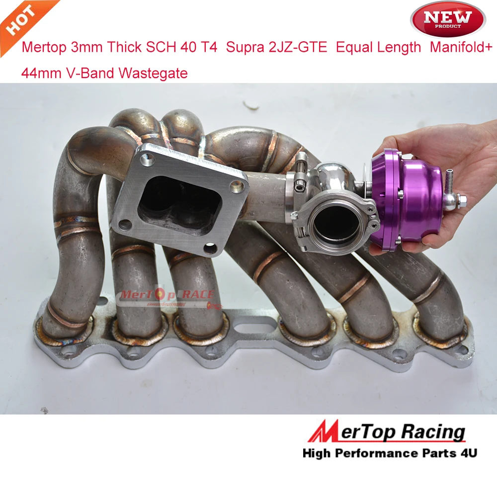 MERTOP RACING 3 мм толстый график T4 2JZGTE 2JZ GTE равная длине турбоколлектор + 44 V образный