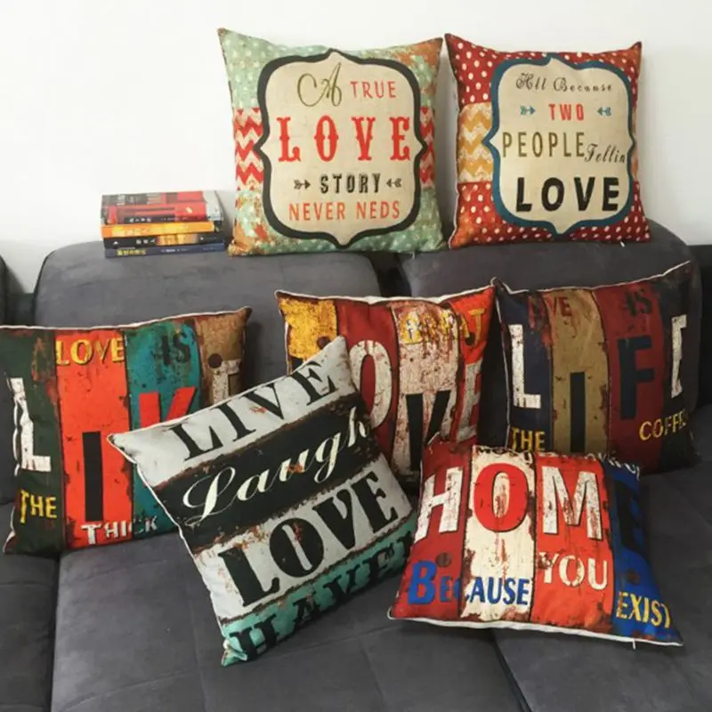Наволочка в винтажном стиле наволочка из полиэстера и хлопка для сидения на