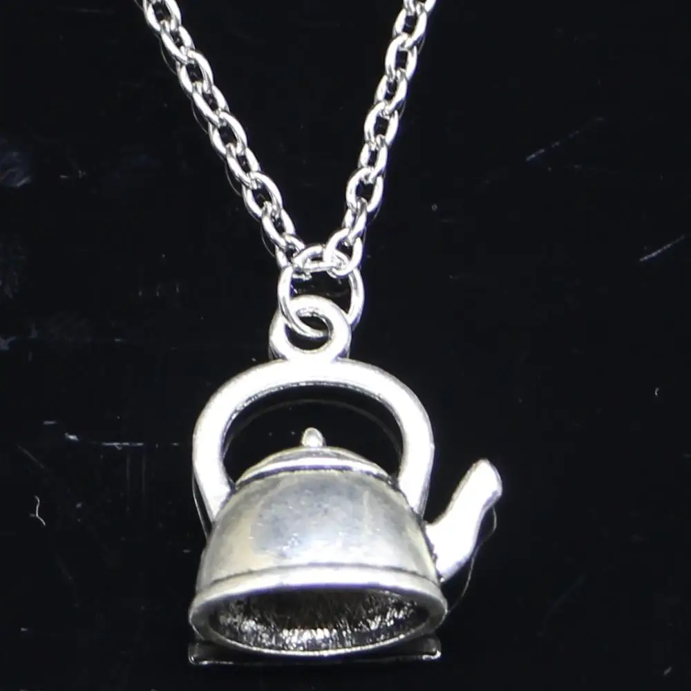 

20pcs New Fashion Necklace 20x17x10mm teapot kettle Pendants Short Long Women Men Colar Gift Jewelry Choker