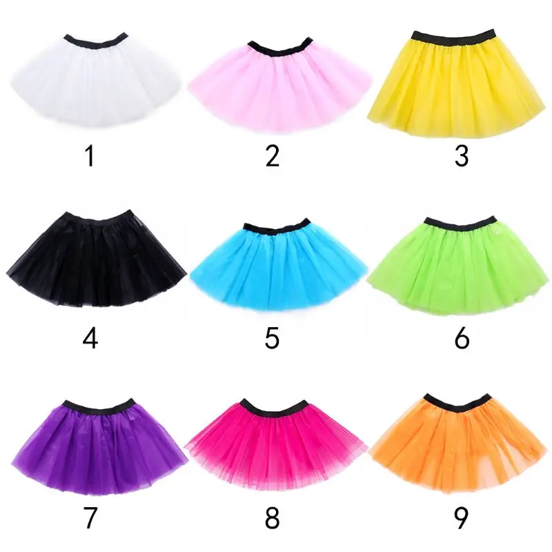 

Womens Adult Three Layers Tutu Skirt Bright Candy Color Ballet Dance Costume Wide Waistband Princess Pleated Mesh Underskirt