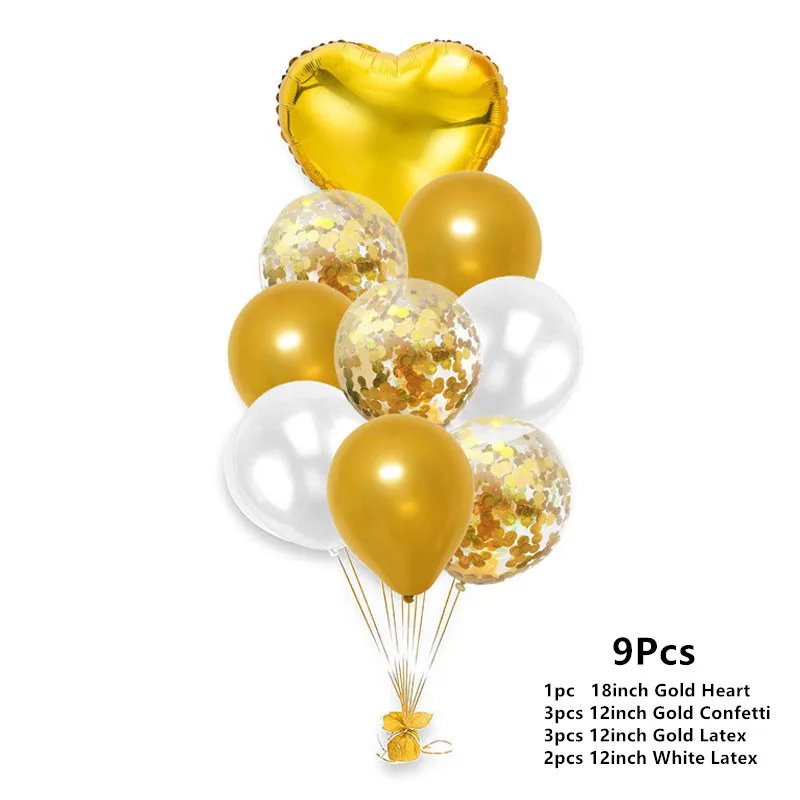 9Pcs Gold Свадебные украшения с буквенным фольгой шар Mr Mrs свадебный душ Команда Невесты быть воздушный шар Декор курица вечерние принадлежности для вечеринки-девичника - Цвет: 9Pcs Gold
