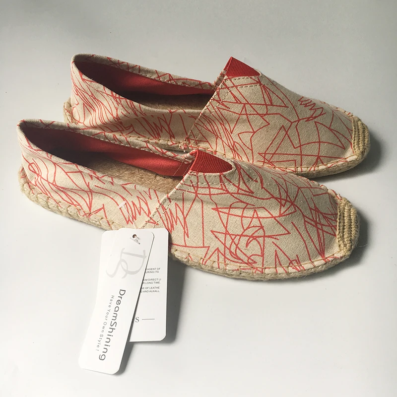 DreamShining Высокое качество без каблука Повседневная парусиновая ткань Espadrille