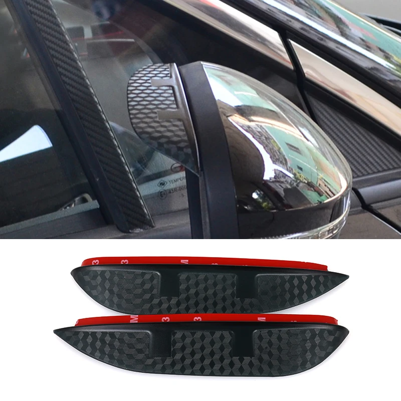 Car Styling Carbon rearview mirror rain eyebrow Rainproof Flexible Blade Protector Accessory For HONDA CIVIC 2012 | Автомобили и