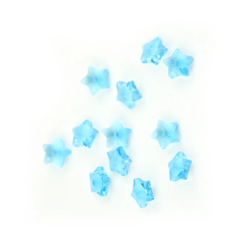 

Sales Aquamarine K9 2000pcs 14mm Crystal Stars Beads Glass Crystal Chandelier Crystal For Curtain Wedding Christmas Decoration