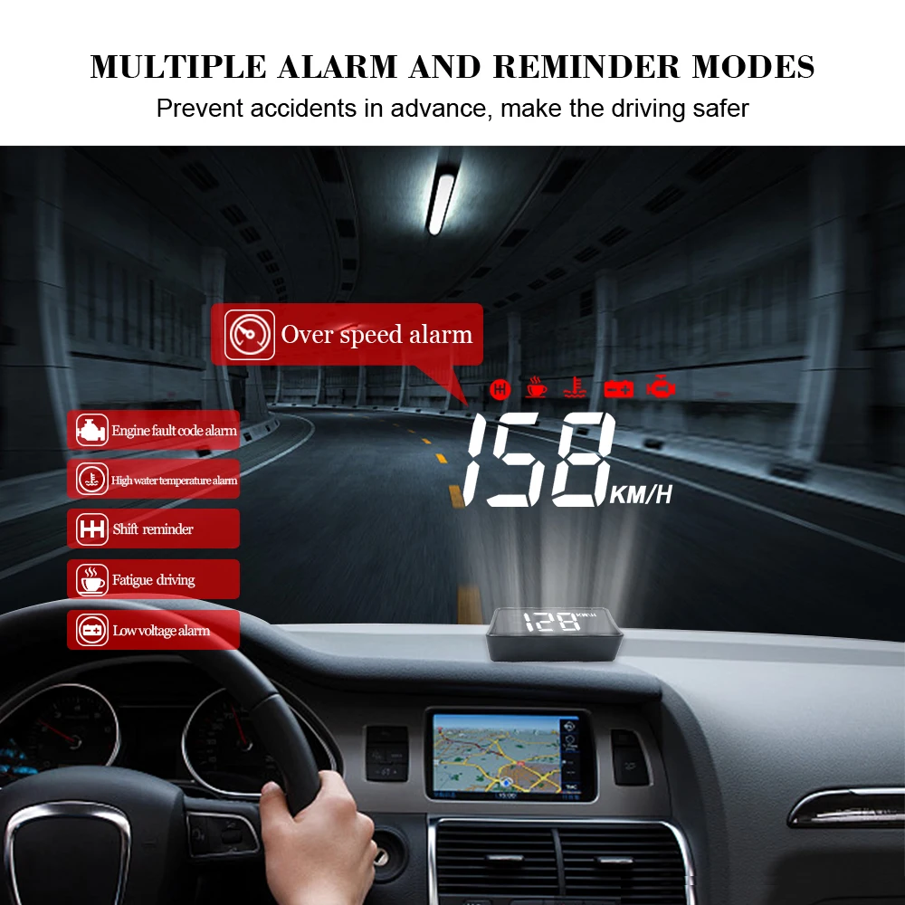 Лучший A100S с блендой лобовое стекло проектор OBD2 II EUOBD HUD Дисплей превышение