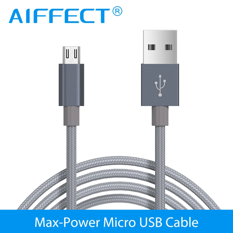 Микро USB кабель AIFFECT 2.4A Нейлон Плетеный 2 м Быстрая зарядка ЗУ для мобильного