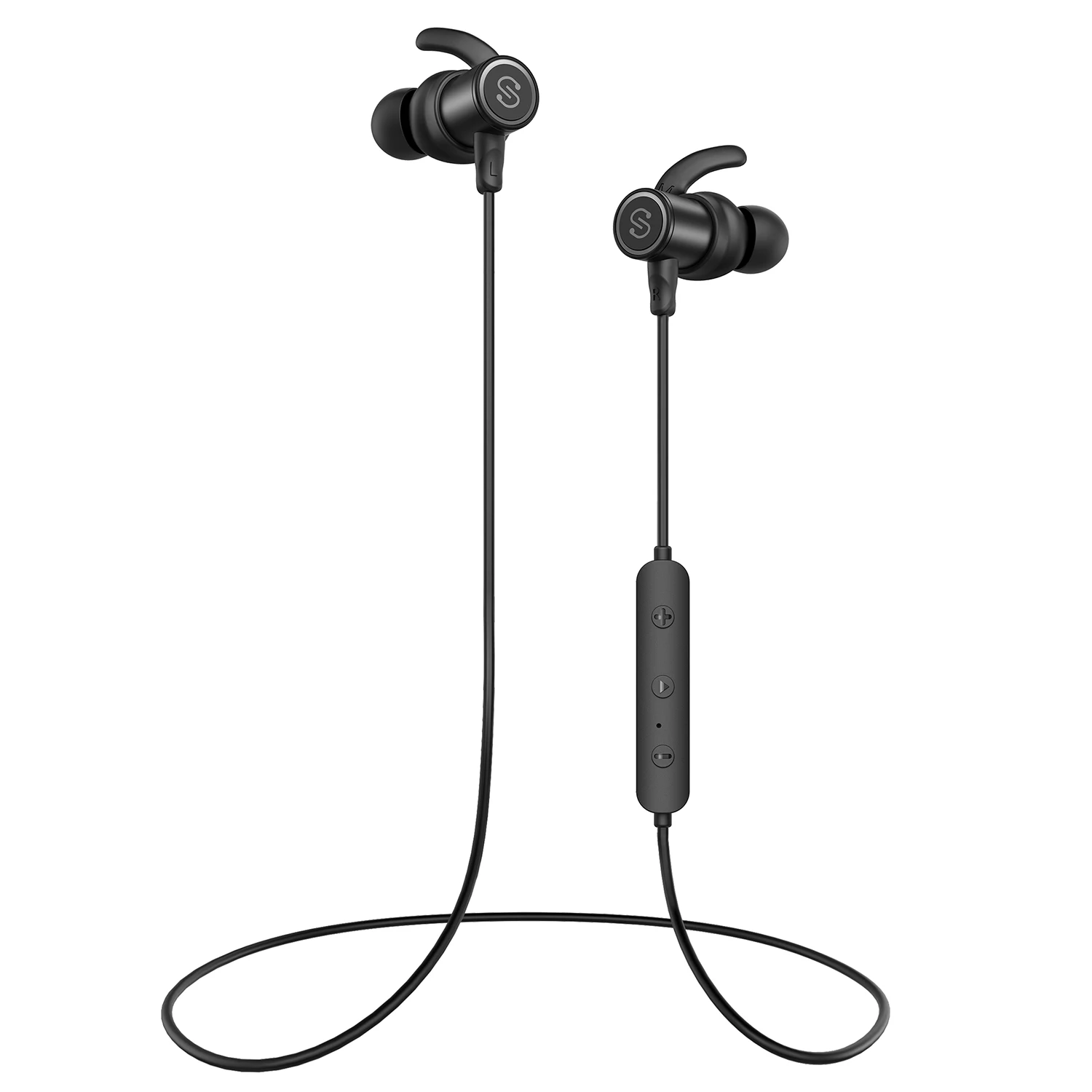 Черный SoundPEATS магнитные басы беспроводные Bluetooth наушники-вкладыши спортивные IPX6 водонепроницаемые наушники с микрофоном для iPhone Q30 HD - Цвет: Черный