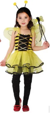 yellow Детские костюмы для Хэллоуина, детские костюмы, маленький пчелиные костюмы, Бабочка, мультяшная Одежда для танцев - Цвет: yellow