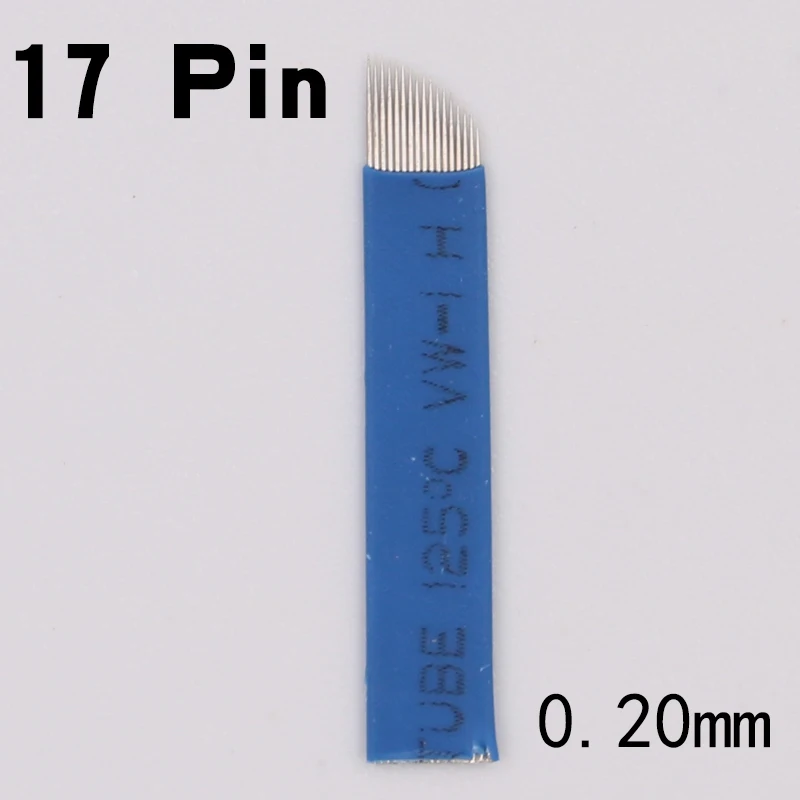 50 шт. 17 Pin иглы татуировки перманентный макияж бровей вышивка лезвие для 3D Microblading