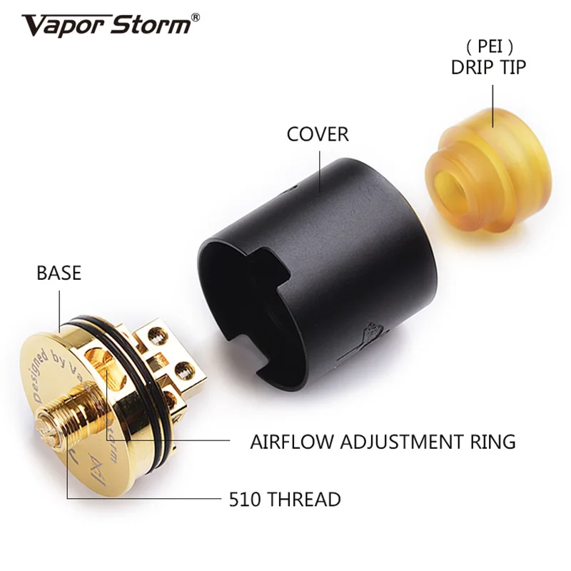 Оригинальный испаритель Vapor Storm Flamingo RDA Tank Rebuildable Dripping Dual Coil Atomizer 24 мм 510 Thread RTA DIY For