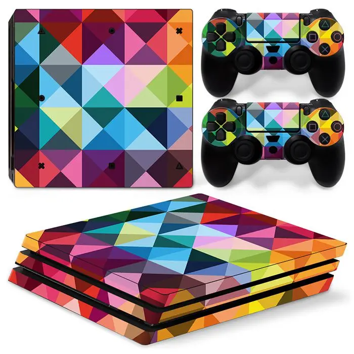Красочная Виниловая наклейка для консоли PS4 Pro + на 2 контроллера игровых