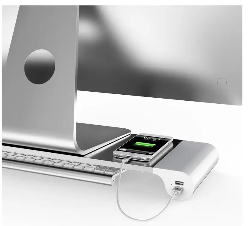 Smart 4 Usb порт Зарядное Устройство Алюминиевого Сплава База Держатель Для Macbook