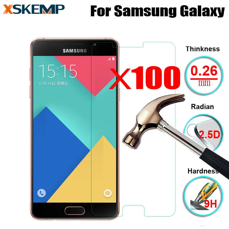 Ударопрочное закаленное стекло для Samsung Galaxy A3 A5 A7 A3100 A5100 A7100 E7 E5 S Duos ультратонкая