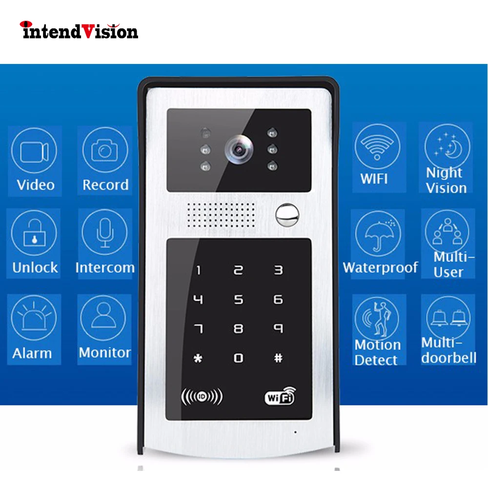 Intendvision Wi Fi домофон видеодомофон iOS Android поддержка дистанционного разблокировки