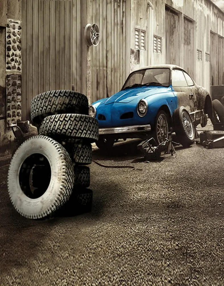 

Wooden House Car Photography Backdrops Photo Props Studio Background 5x7ft