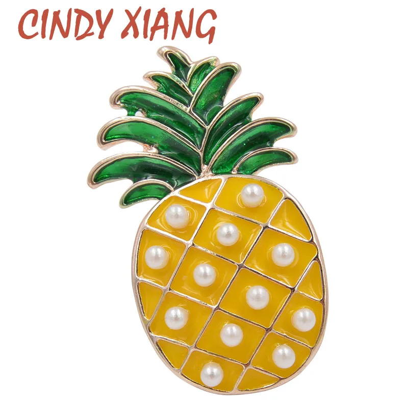 CINDY XIANG милые эмалированные броши в виде ананаса для женщин модная брошь с