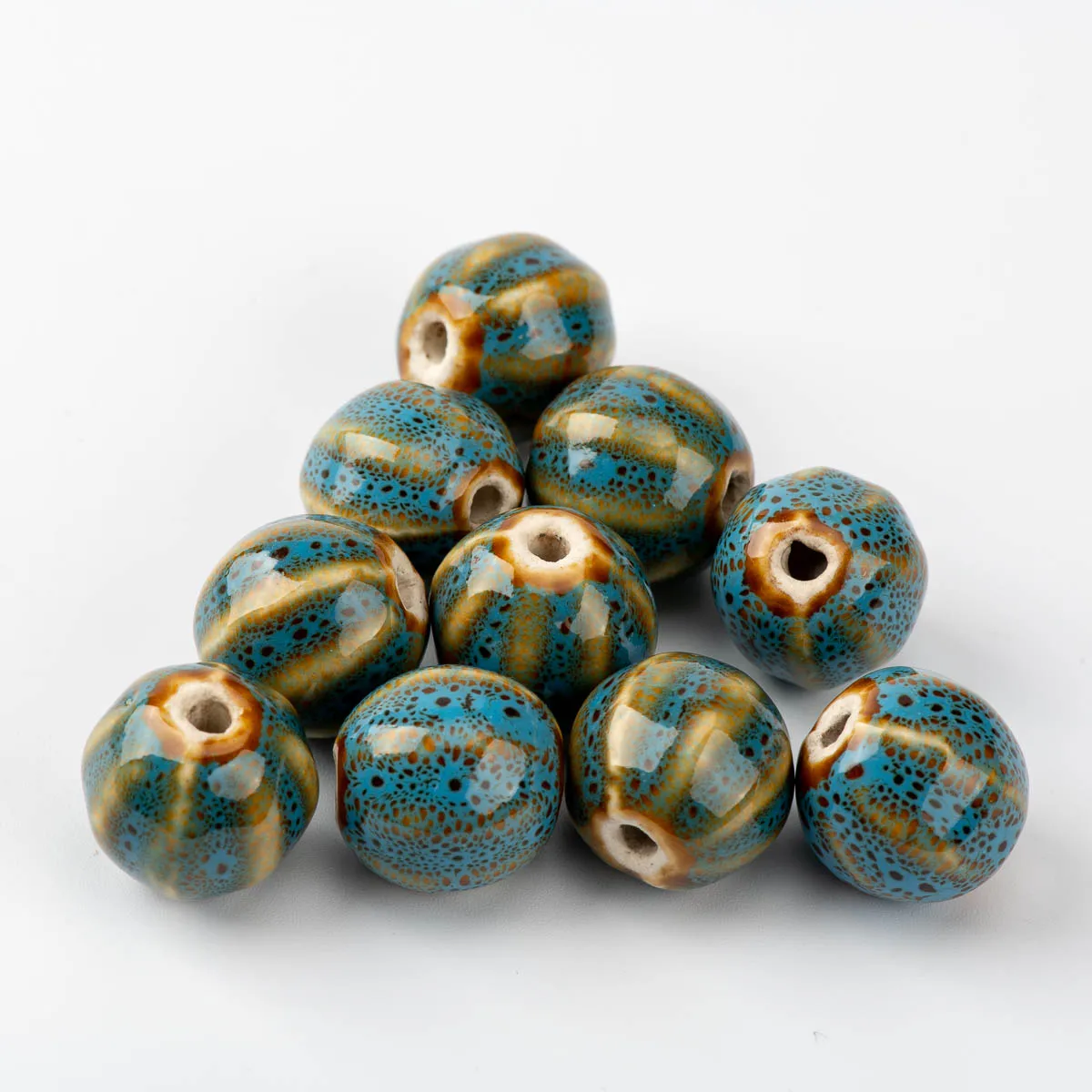 

15# 20pcs Watermelon Shape DIY Ceramic beads porcelain handmade Unique Ceramics Beads Wholesale #A430B
