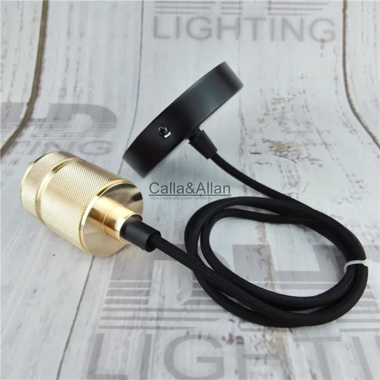 Бесплатная доставка золотой подвесной светильник сделай сам с проводом E27 и