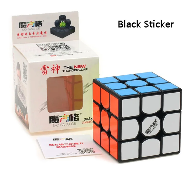 Black sticker QiYi MoFangGe грома V2 магический куб, 3x3 Гром Clap головоломки Профессиональный Кубик Рубика от Скорость Cubo magico традиционные куб игрушки - Цвет: Black sticker