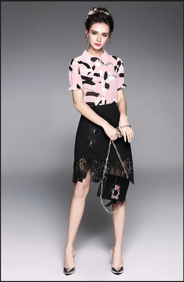 Бесплатная доставка 2017 Летняя мода женские большие размеры элегантная юбка