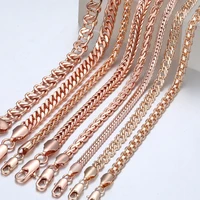 necklace for women 585 rose gold color curb snail link chain gold color necklace mens woman jewelry gifts 45cm 50cm 60cm gnn1