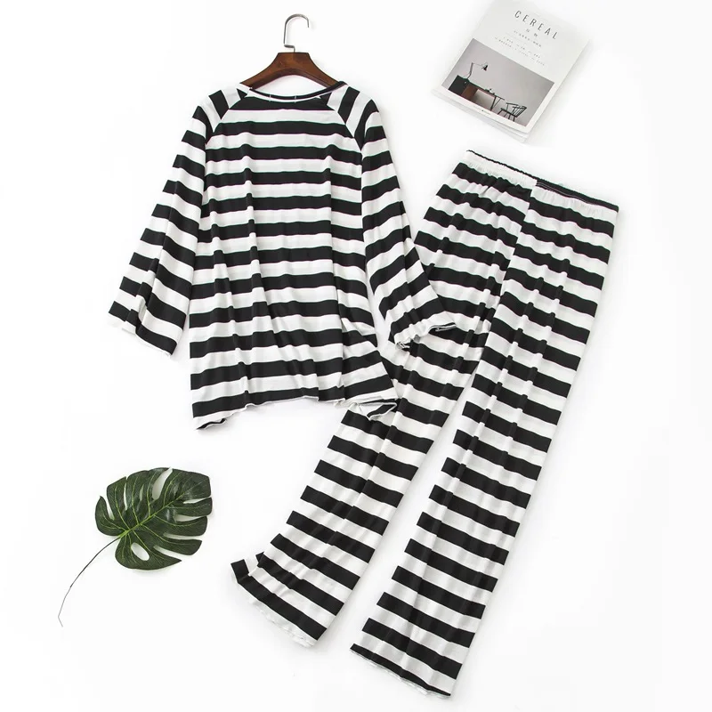 Plus Size Pyjamas Women Modal Cotton Pajama Sets 2pcs Summer Wholesale Sleepwear Ladies Home Suit Pijama for 65kg-100kg | Женская одежда