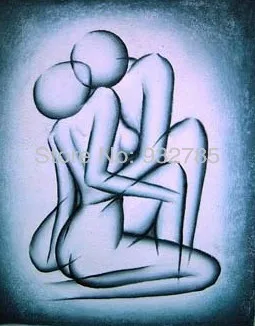 Бесплатная доставка Обнаженная картина маслом холст пара влюбленных любовь