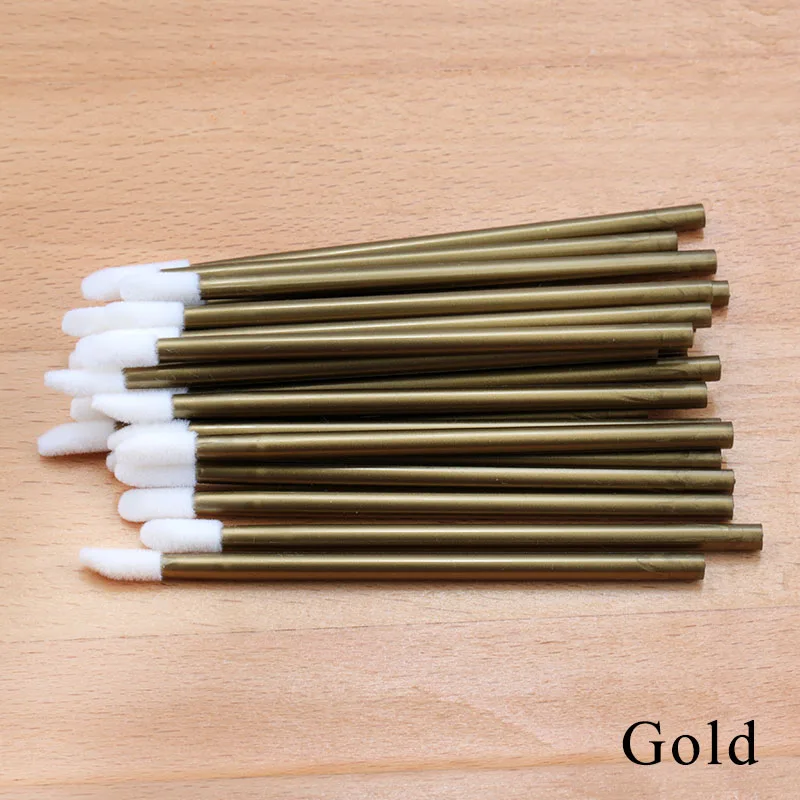 Gold 50pcs 50 шт одноразовые реснички кисть индивидуальное Удаление ресниц Очищающая тушь аппликатор макияж кисти для наращивания ресниц инструмент - Handle Color: Gold 50pcs