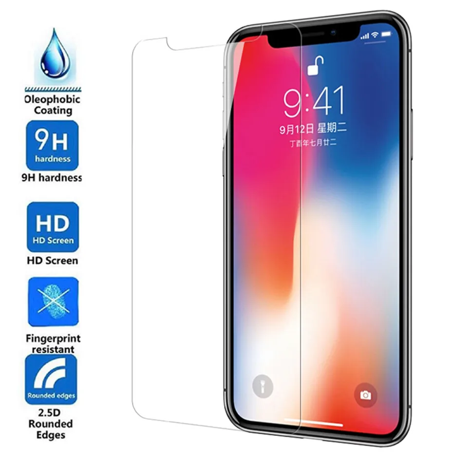 Закаленное стекло для iphone 8 plus 3 шт. Защита экрана iPhone 7 стеклянная пленка X XR XS MAX 6 6s