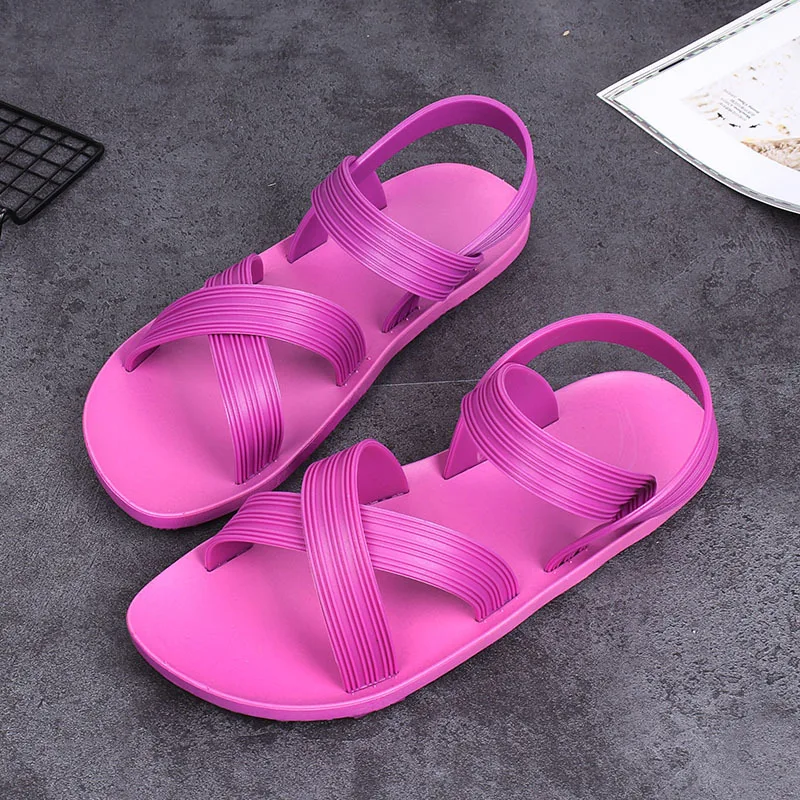Женские сандалии на плоской подошве Scarpe Donna эластичные пляжные повседневные